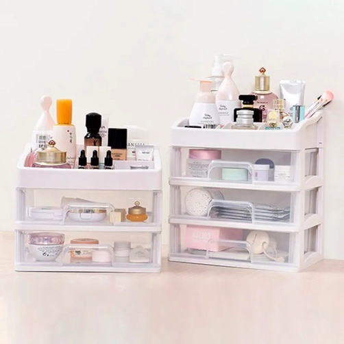 ORGANIZADOR DE COSMETICOS MAQUILLAJES 2 CAJONES - 3