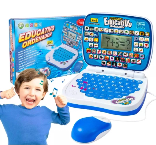 MINI COMPUTADOR EDUCATIVO INFANTIL AZUL - 1