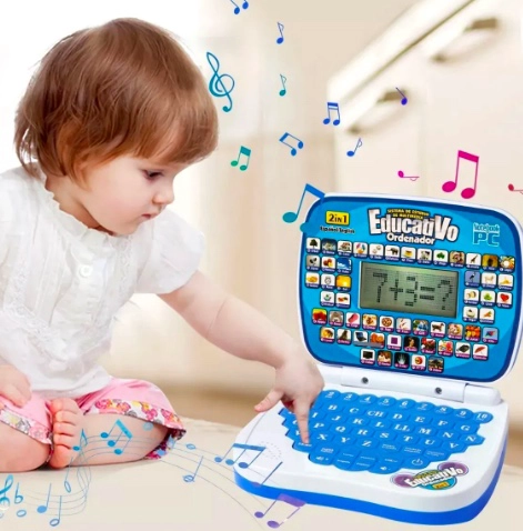 MINI COMPUTADOR EDUCATIVO INFANTIL AZUL - 3