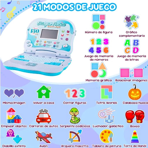 COMPUTADOR EDUCATIVO INFANTIL INGLE S Y ESPAÑOL 130 - 3
