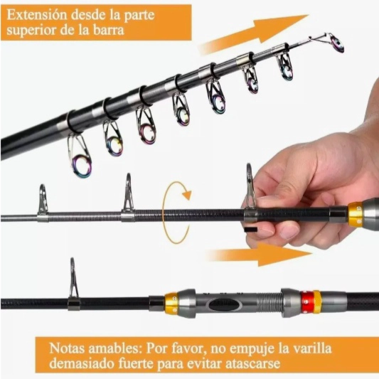 KIT PESCA CAÑA CARRETE SEÑUELO - 5