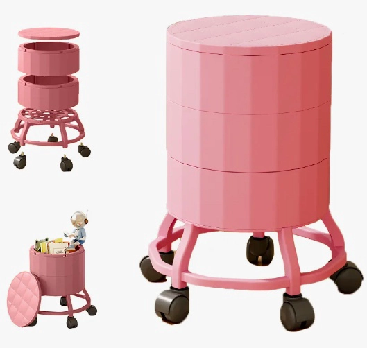 CAJA ORGANIZADORA CON RUEDAS ROSADO - 1