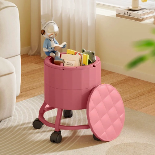 CAJA ORGANIZADORA CON RUEDAS ROSADO - 2