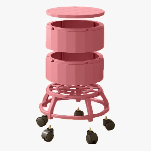 CAJA ORGANIZADORA CON RUEDAS ROSADO - 3