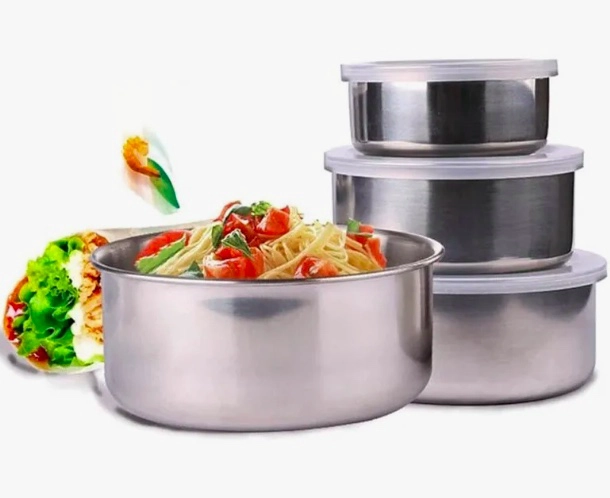 SET 5 BOWLS DE COCINA ACERO INOXIDABLE - 1