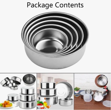 SET 5 BOWLS DE COCINA ACERO INOXIDABLE - 3