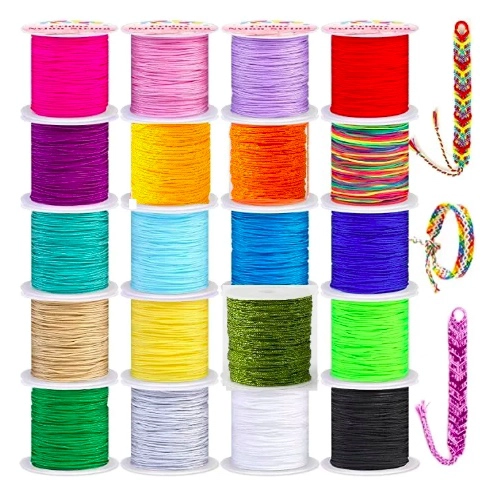 20 COLORES HILO CHINO PARA PULSERAS 0.8MM - 1