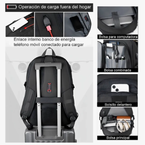MOCHILA DE VIAJE ADULTOS LAPTOP 15 PULGADAS - 3