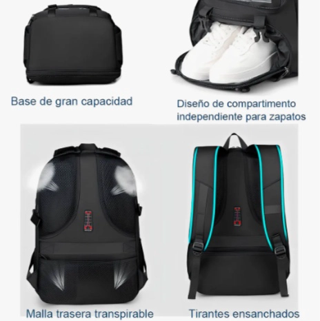 MOCHILA DE VIAJE ADULTOS LAPTOP 15 PULGADAS - 4