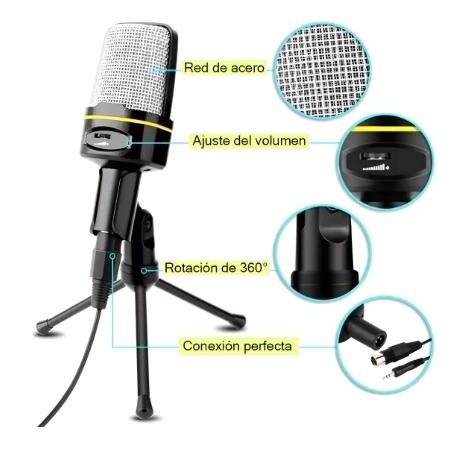 MICROFONO DE CONDENSADOR NEGRO - 4