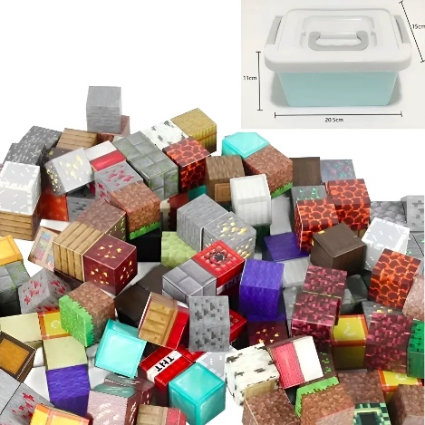 SET 128 BLOQUES MAGNE TICOS TIPO MINECRAFT - 1