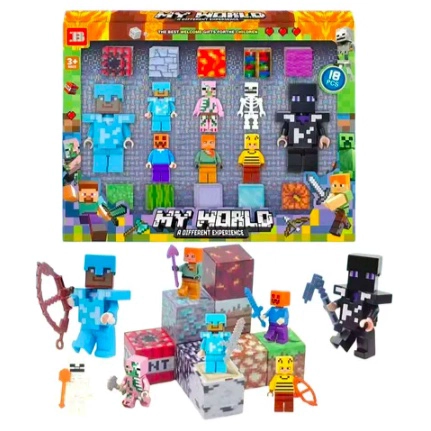 SET FIGURAS MINECRAFT ARMABLES Y BLOQUES - 1