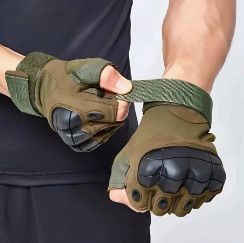 GUANTES MEDIO DEDO CORTOS PARA MOTOS CON PROTECCION GEL - 3
