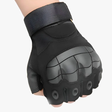 GUANTES MEDIO DEDO CORTOS PARA MOTOS CON PROTECCION GEL - 1