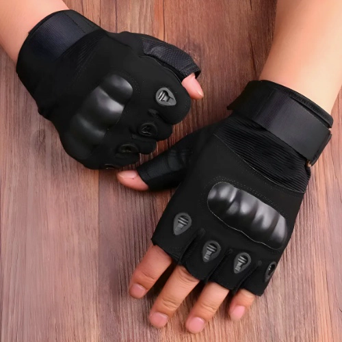 GUANTES MEDIO DEDO CORTOS PARA MOTOS CON PROTECCION GEL - 2