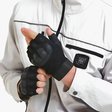GUANTES MEDIO DEDO CORTOS PARA MOTOS CON PROTECCION GEL - 4