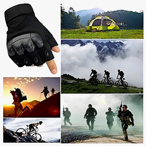 GUANTES MEDIO DEDO CORTOS PARA MOTOS CON PROTECCION GEL - 5
