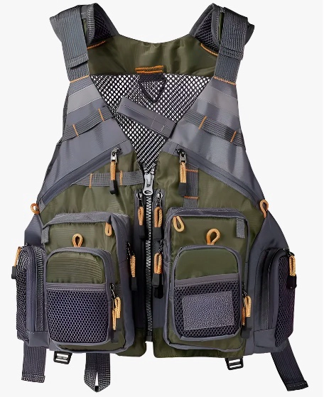 CHALECO DE PESCA CON MOCHILA SALVAVIDAS - 1
