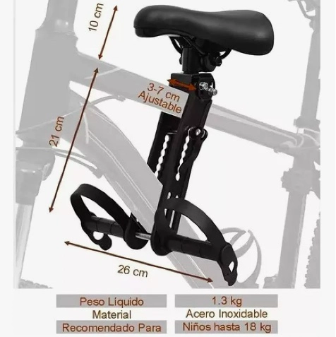 SILLA DE NIÑO CON MANILLAR PARA BICICLETAS - 3