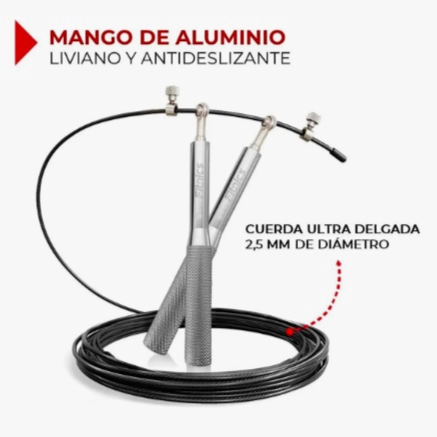 CUERDA SALTAR VELOCIDAD ALUMINIO NEGRO - 2