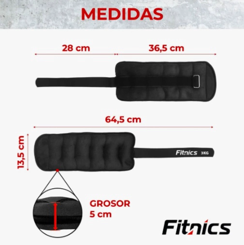 PESAS MUÑECA TOBILLERA DE 3KG C/U - 3