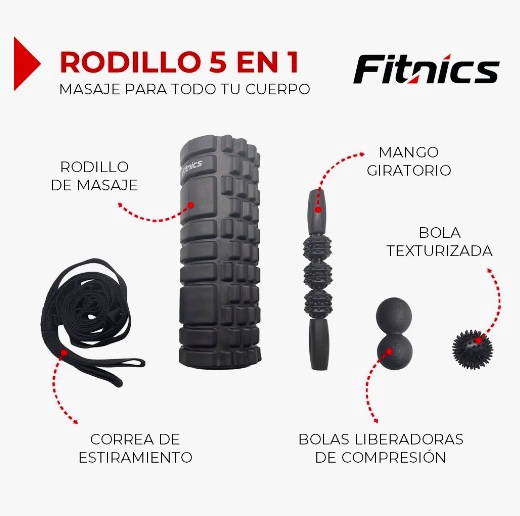 RODILLO ROLLER MASAJEADOR SET 5 EN 1 - 2