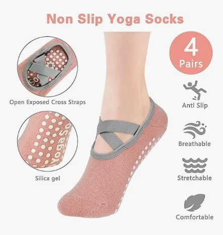 SET 4 PARES CALCETINES ANTIDESLIZANTES YOGA / PILATES - 2