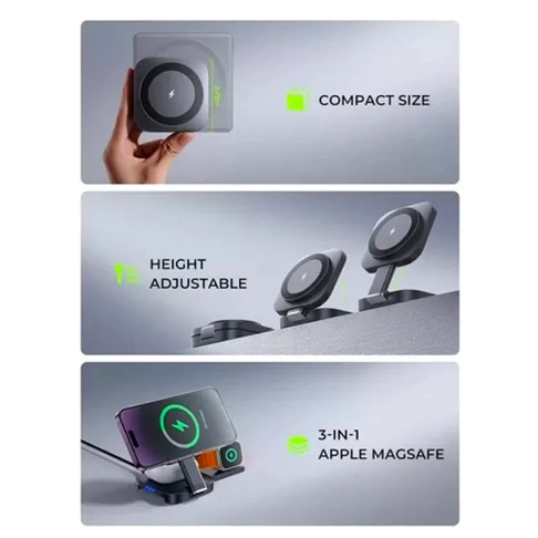 CARGADOR PARA IPHONE AIRPODS WATCH 3 EN 1 - 3