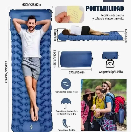 COLCHONETA INFLABLE PLEGABLE PARA ACAMPADA - 3