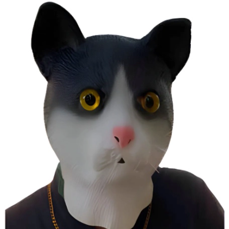 MASCARA DE GATO DE LATEX DISFRAZ - 1