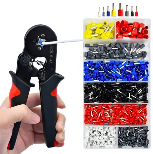 ALICATE APRIETA TERMINAL CRIMPING FERRULE + 1200 PCS - 1
