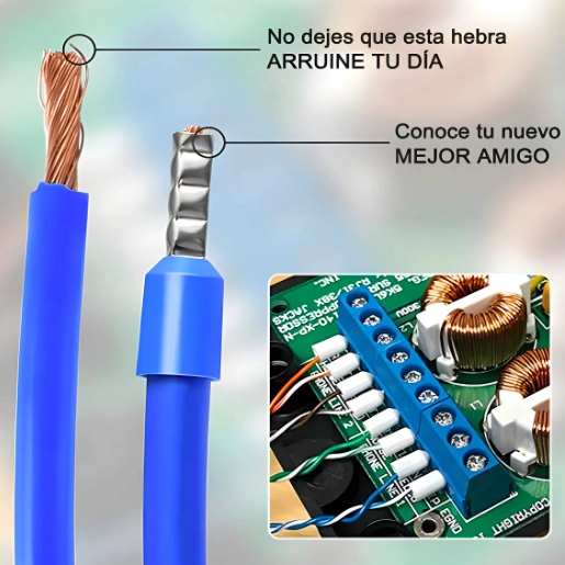 ALICATE APRIETA TERMINAL CRIMPING FERRULE + 1200 PCS - 4