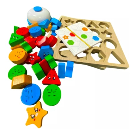 JUEGO DE EMOCIONES FIGURAS GEOME TRICAS DE MADERA - 2