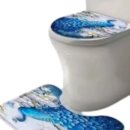 JUEGO DE BAÑO SET COMPLETO 4 PIEZAS PAVO REAL - 2