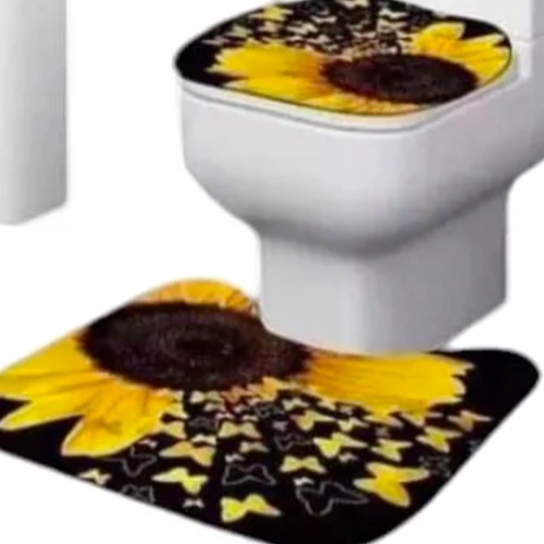 JUEGO DE BAÑO SET COMPLETO 4 PIEZAS GIRASOLES - 2