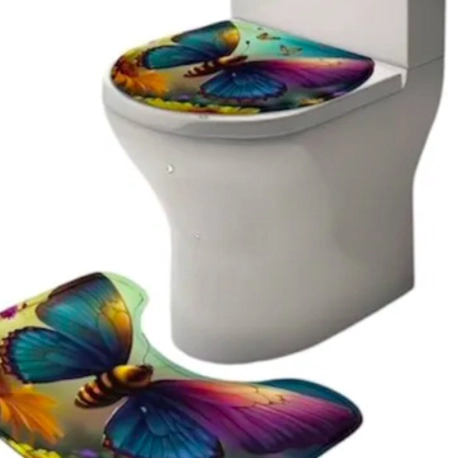 JUEGO DE BAÑO SET COMPLETO 4 PIEZAS MARIPOSA - 2