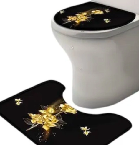 JUEGO DE BAÑO SET COMPLETO 4 PIEZAS ROSAS - 2