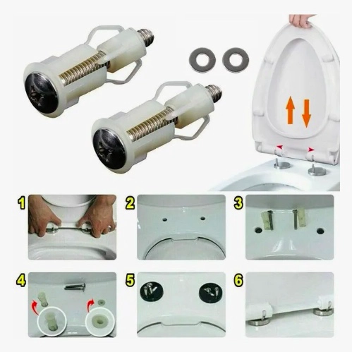 JUEGO 2 PAR DE TORNILLOS ASIENTO INODORO - 2