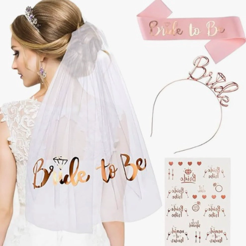 SET NOVIA ANILLO BANDAS DE PELO VELO - 1