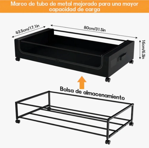 ALMACENAMIENTO DEBAJO DE LA CAMA CON RUEDAS - 4