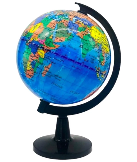 GLOBO TERRAQUEO PVC GIRATORIO CON BASE MINI 10.6CM - 1