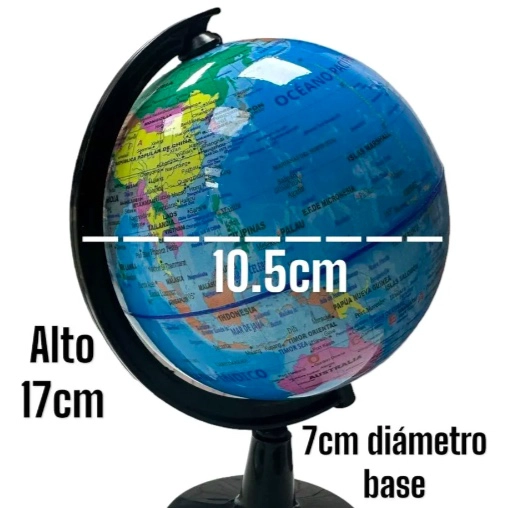 GLOBO TERRAQUEO PVC GIRATORIO CON BASE MINI 10.6CM - 5