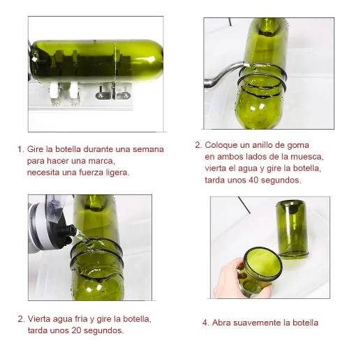 CORTADOR DE BOTELLAS DE VIDRIO + KIT ACCESORIOS - 4