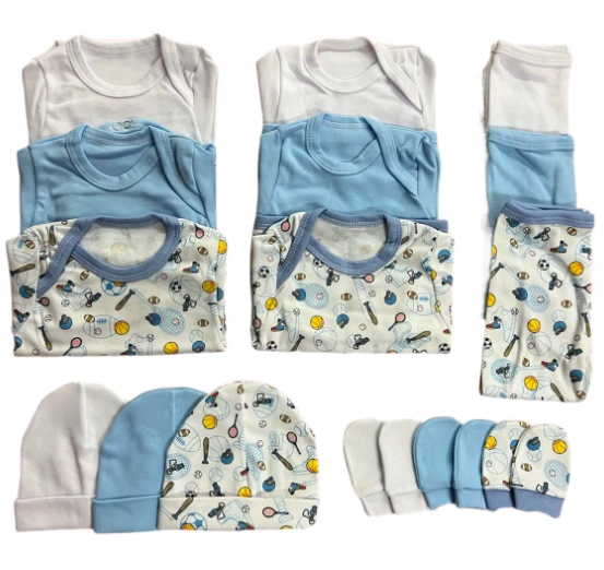 PACK AJUAR BEBE  100% ALGODON (0-3 MESES) - 1