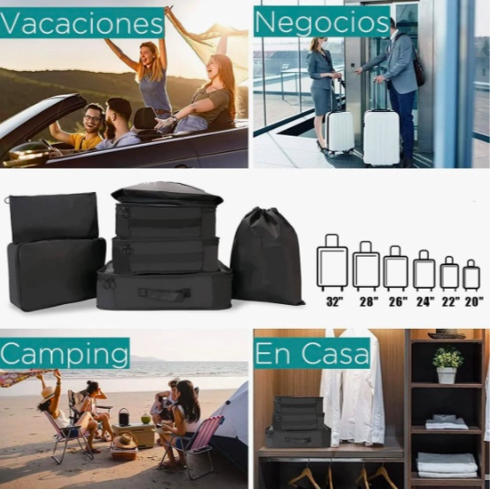 ORGANIZADOR MALETA SET 8 BOLSAS - 3