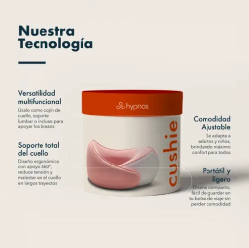 COJIN DE CUELLO ALMOHADA VIAJE ROSADO - 2