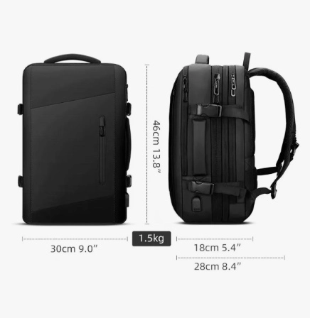MOCHILA IMPERMEABLE ANTIRROBO EXPANSIBLE 35L USB - 2