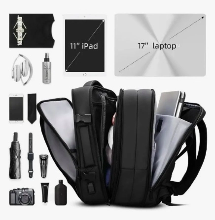 MOCHILA IMPERMEABLE ANTIRROBO EXPANSIBLE 35L USB - 3
