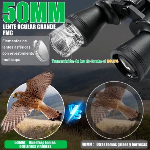 BINOCULARES PROFESIONALES 20 X 50 DE LARGO ALCANCE 3000M - 2