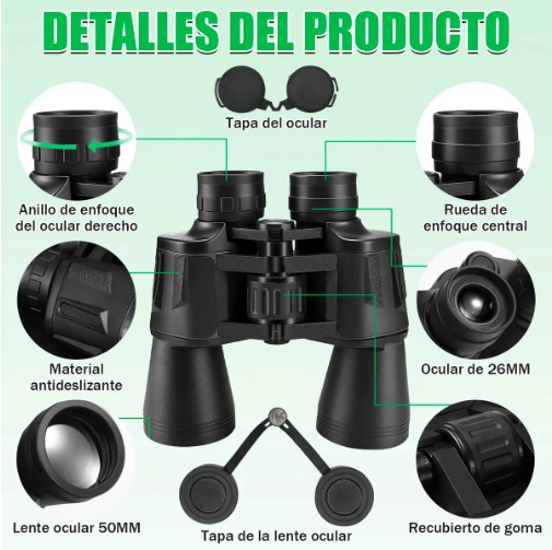 BINOCULARES PROFESIONALES 20 X 50 DE LARGO ALCANCE 3000M - 4